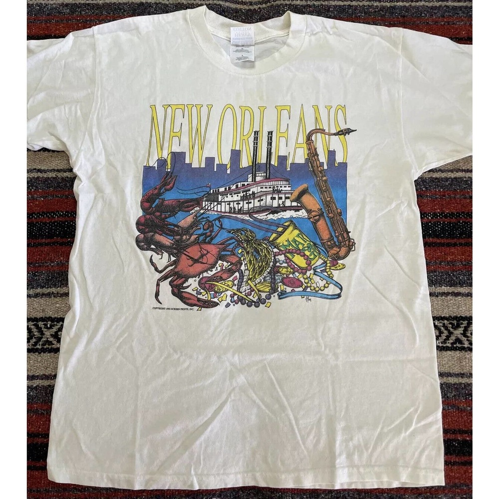 Vintage 90s 1992 New Orleans Louisiana Mardi Gras T-Shirt, Size L